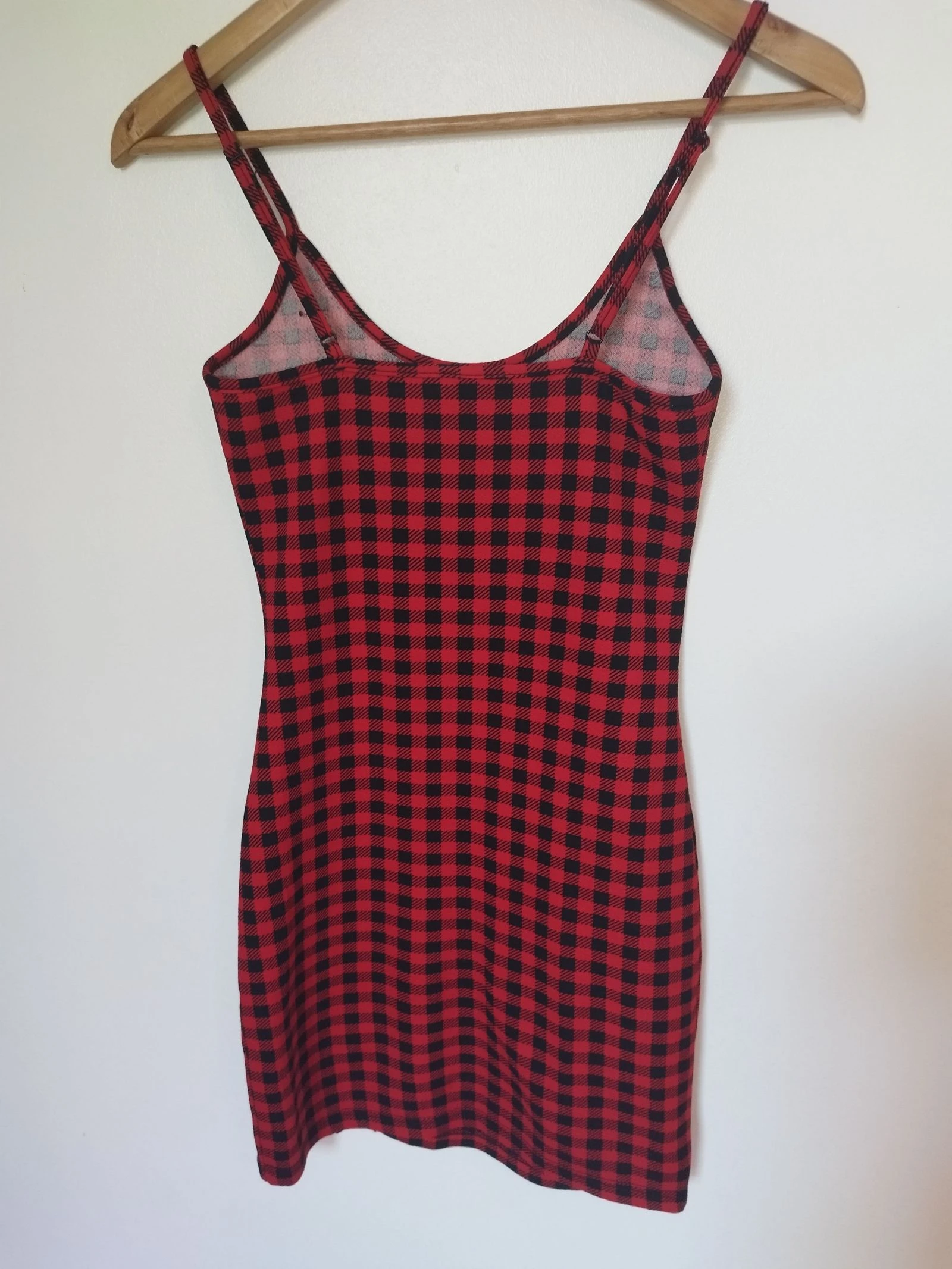 Vestido vermelho tartan preto vermelho tamanho 34 36 – photo 3